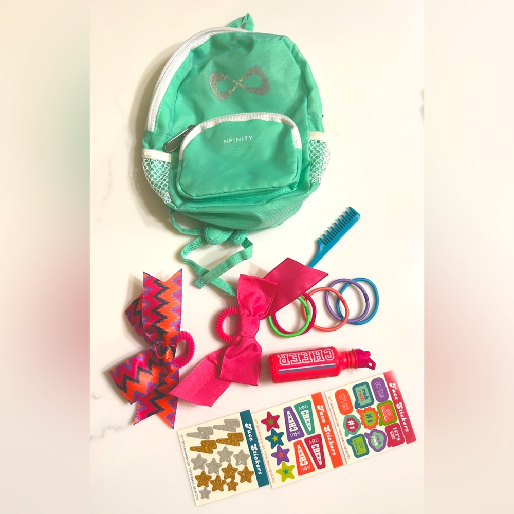 AG Nfinity Backpack Cheer Set. Accessories for 18” Dolls (Retired 2020)